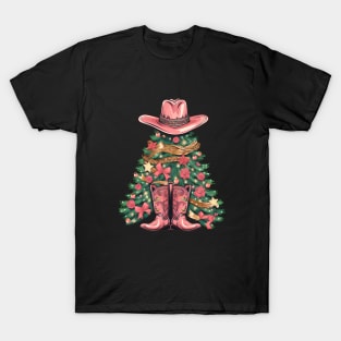 Cousin Tree Wearing Pink Cowboy Boots and Hat T-Shirt